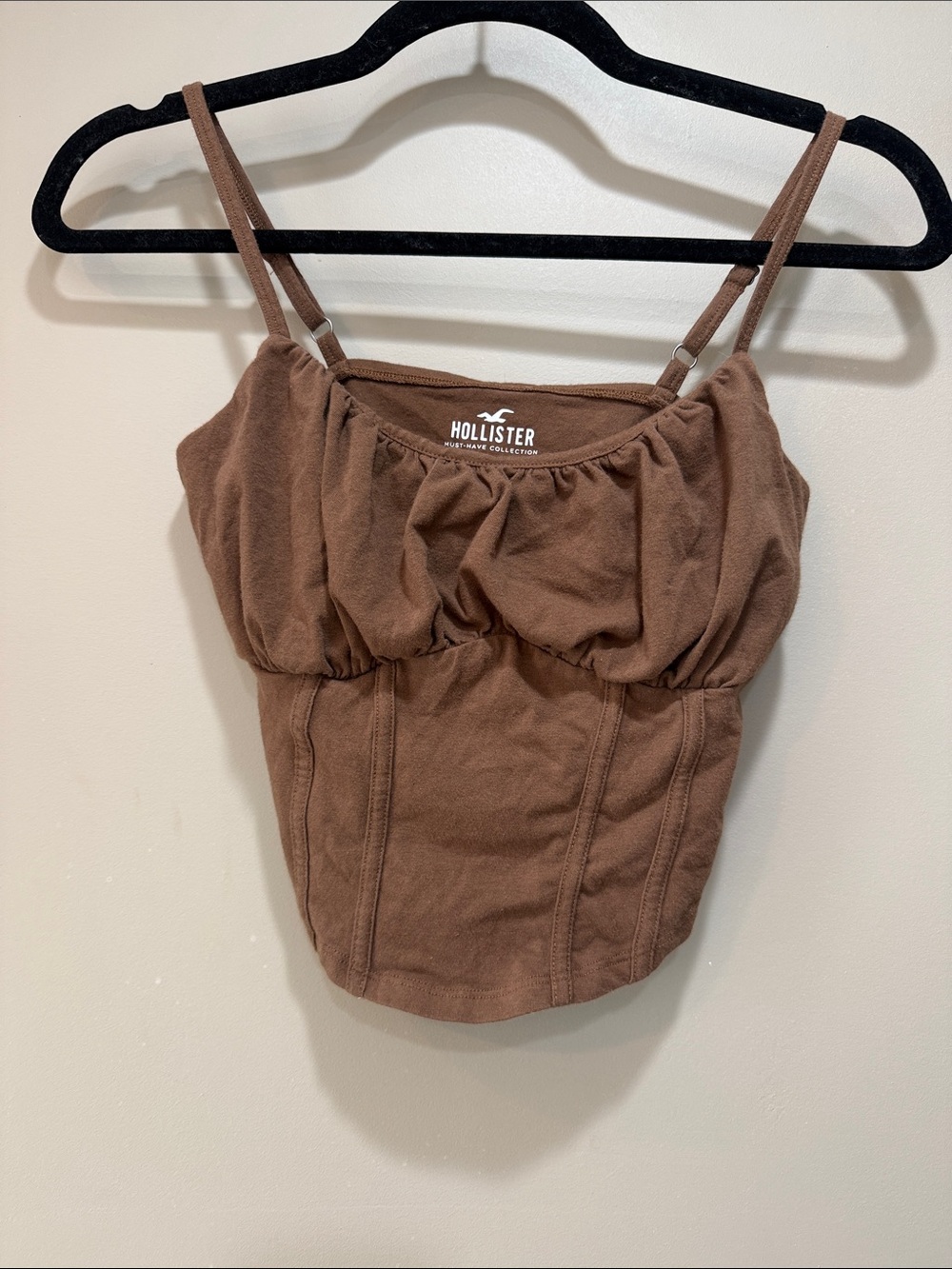 Hollister Brown Gathered Bust Tank Chemise
